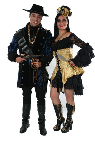 Fantasia Casal Piratas Festa Halloween Carnaval